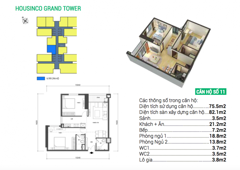 vitridacdia.com-Căn hộ 11 chung cư Housinco Grand Tower Nguyễn xiển