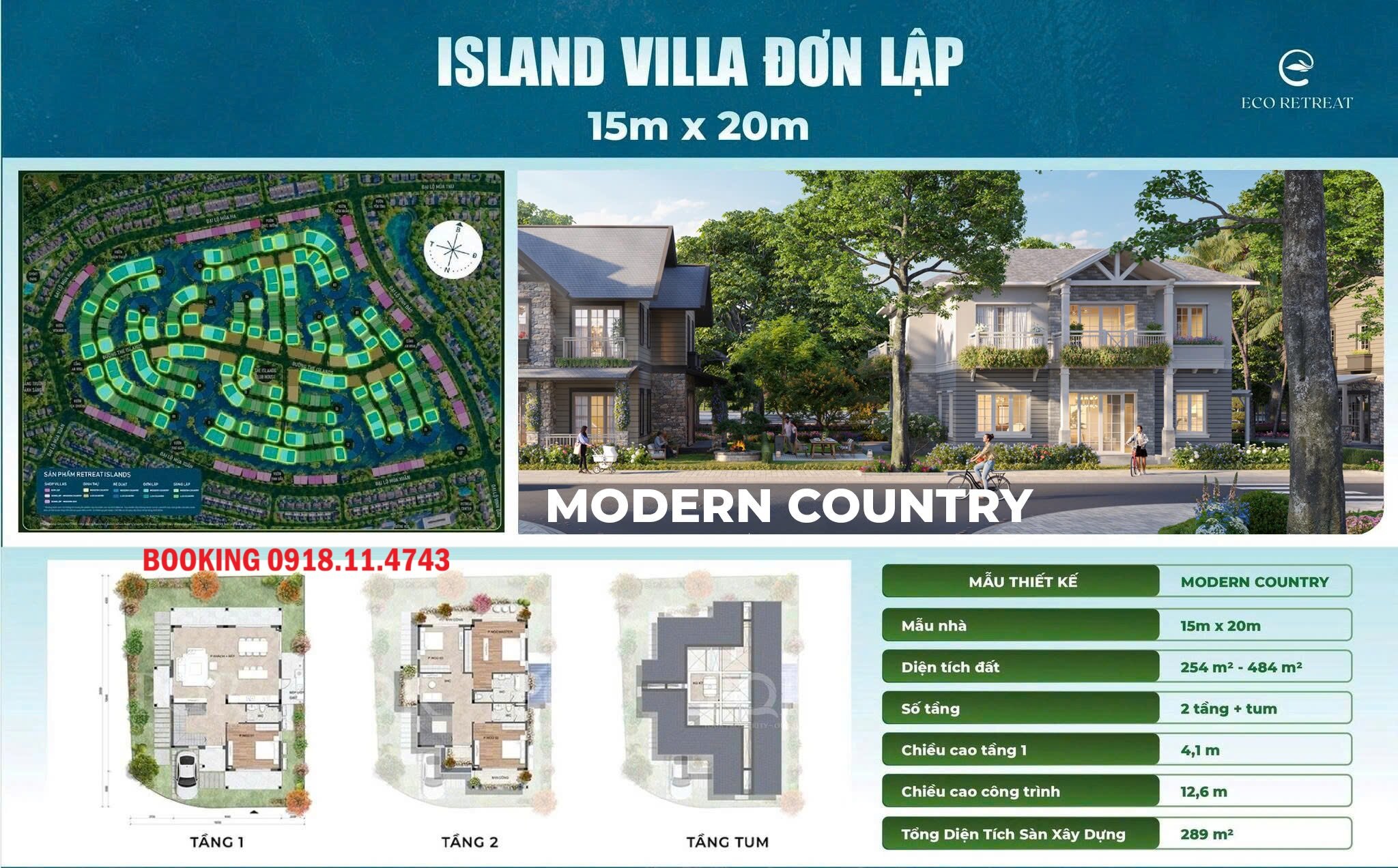 ĐƠN LẬP ĐẢO ECO RETREAT 15 X 20M