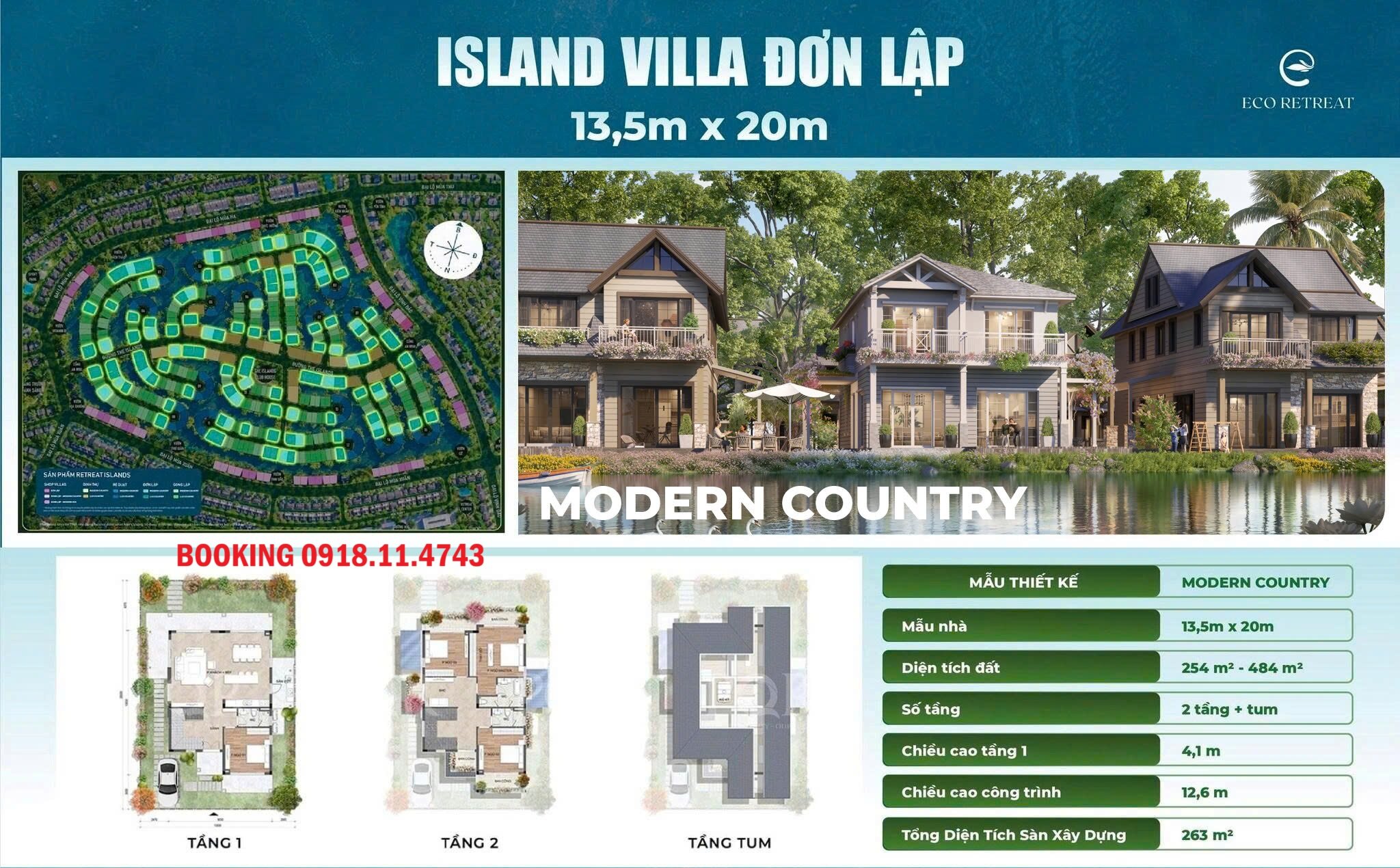 ĐƠN LẬP ĐẢO ECO RETREAT 13.5 X 20M
