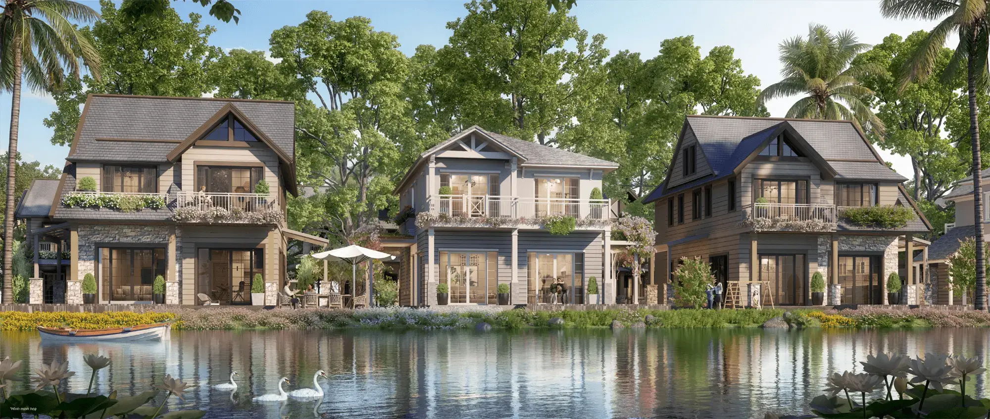 Phối cảnh bàn giao biệt thự đơn lập eco retreat