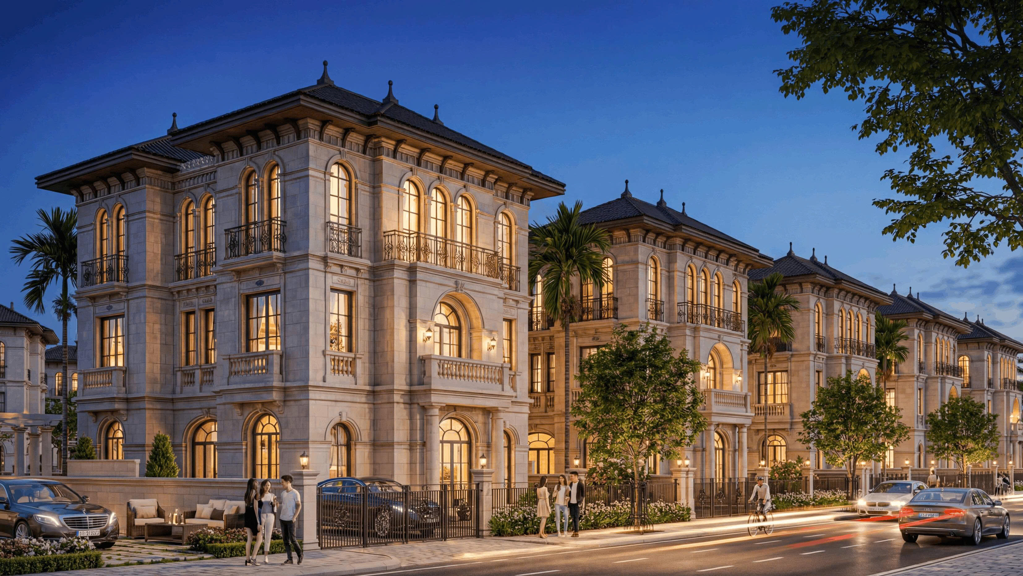 Phối cảnh mặt tiền Biệt thự đảo Alluvia City
