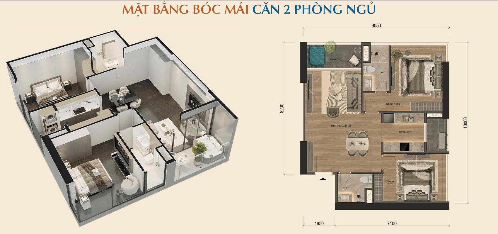 Căn hộ 2 ngủ Tòa Avenue Alluvia