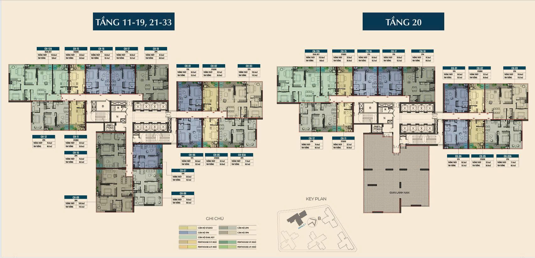 Mặt bằng tòa Avenue 1 Alluvia City tầng 11 - 33