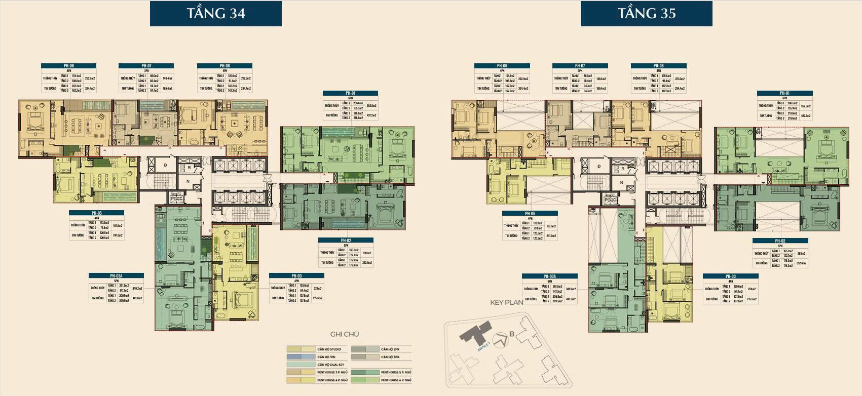 Mặt bằng Penthouse tòa Avenue 1