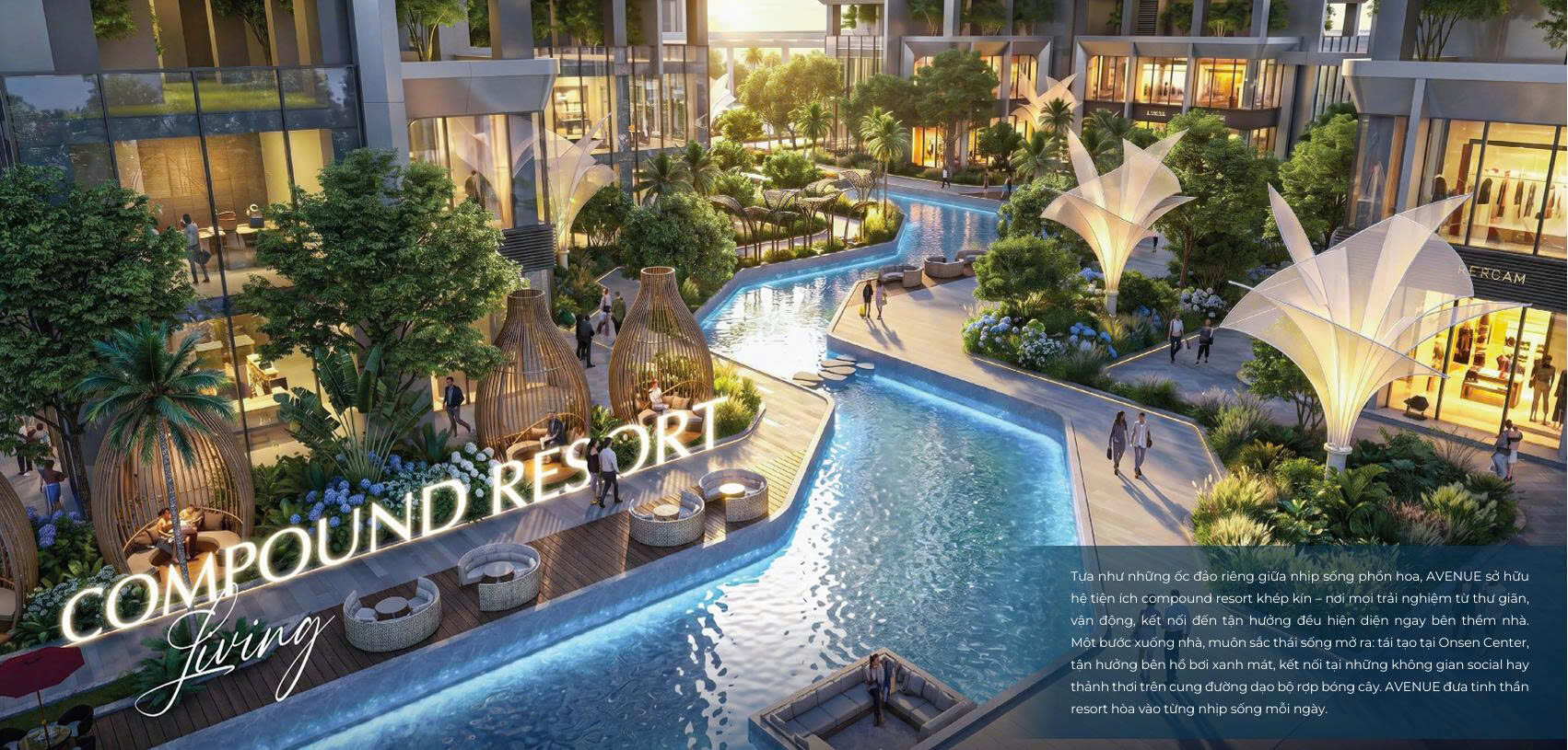 tiện ích compound resort tại Avenue Alluvia