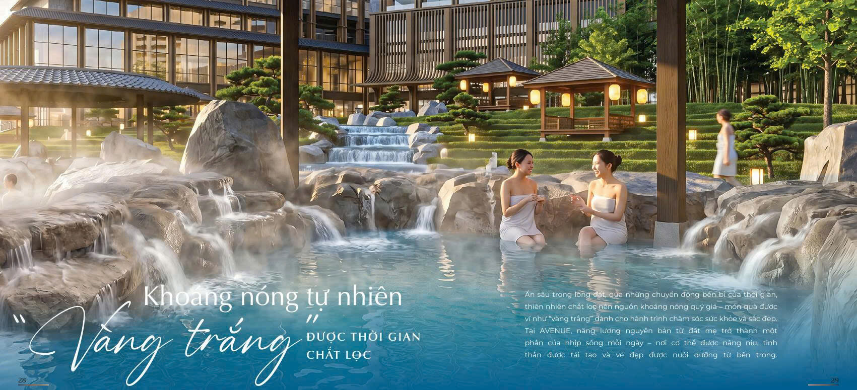 Trải nghiệm tắm khoáng chăm sóc sức khỏe mỗi ngày tại Avenue