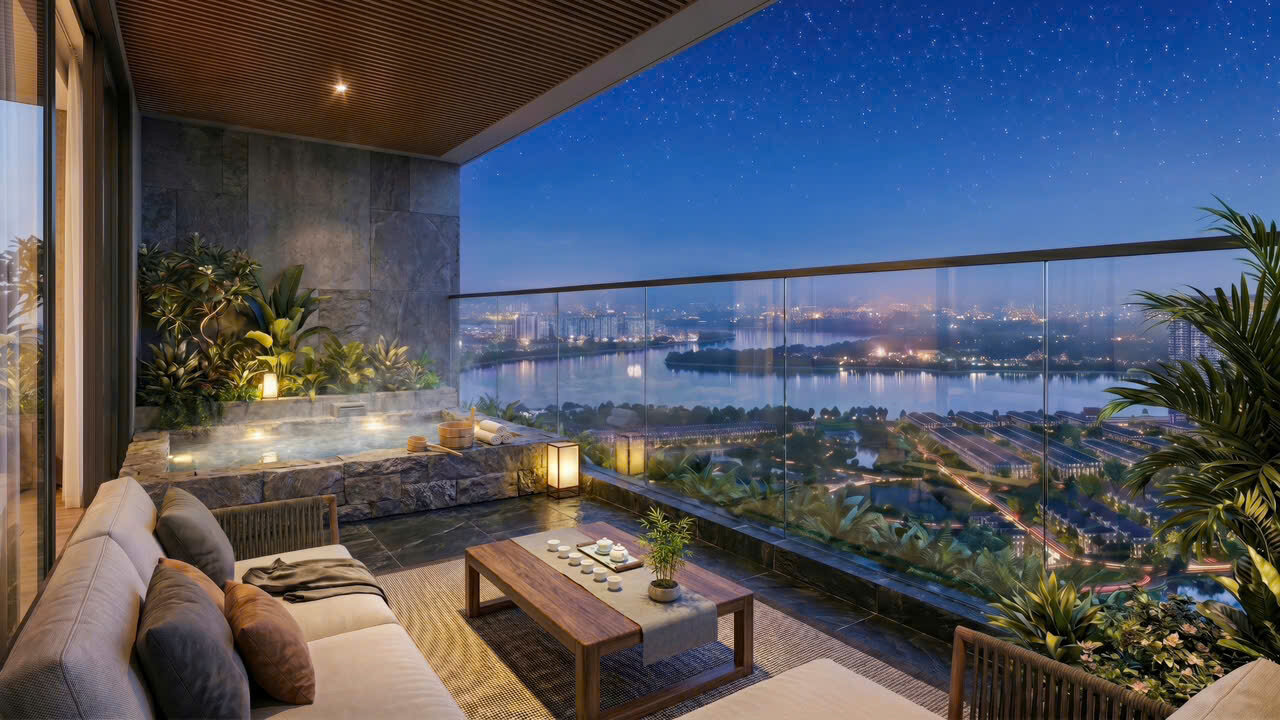 Ban công sân vườn Penthouse Avenue